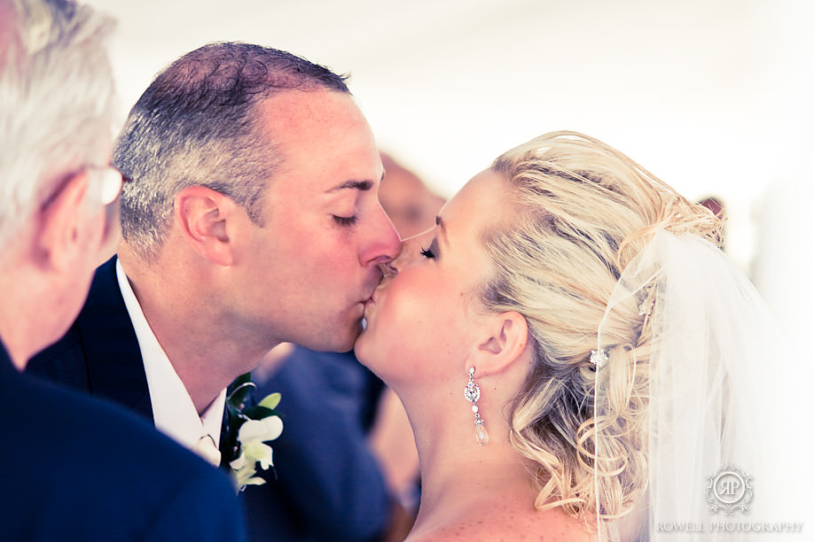 The first kiss as a married couple. 