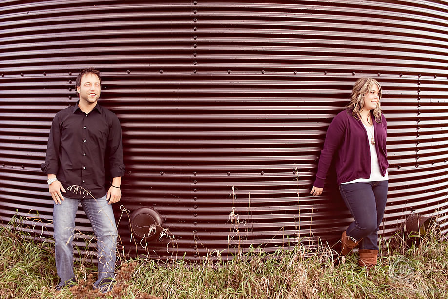 engagement photos brown farm silo photo shoot