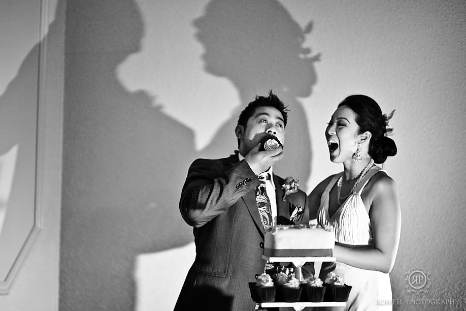 cake cutting bride and groom