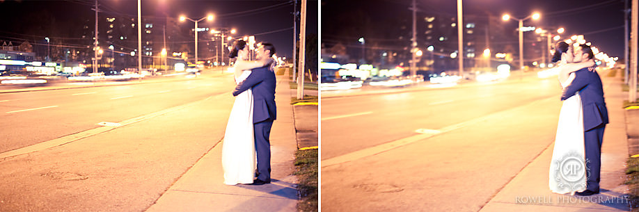 wedding portraits night time toronto