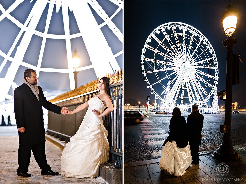 paris france ferris wheel couples photos at night