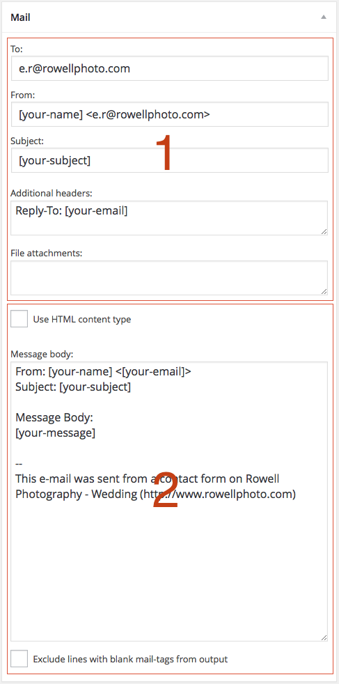 contact-form-7-mail-settings