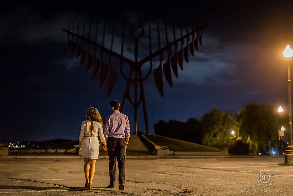 Barrie photographer captures romantic Barrie engagement session at night.