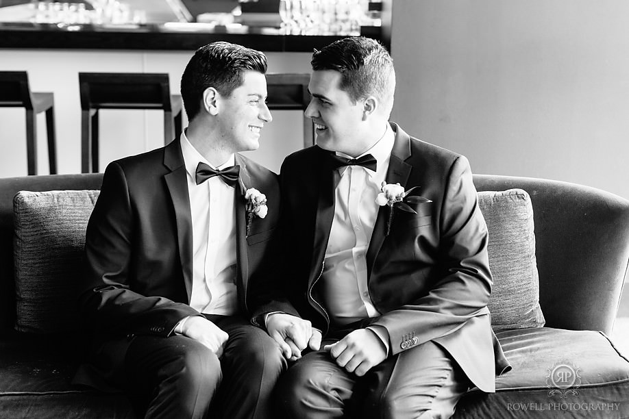 Black and white couples photos of grooms