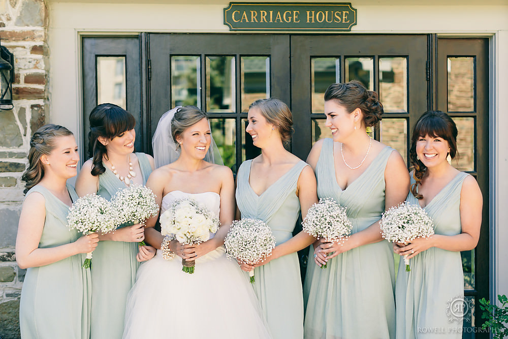 mint green bridesmaids dresses for a toronto Glenerin Inn Wedding