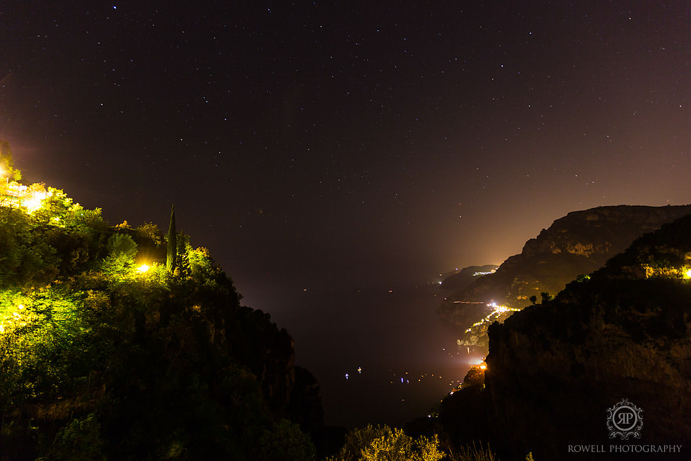 night time view from villa sofia nocelle italy