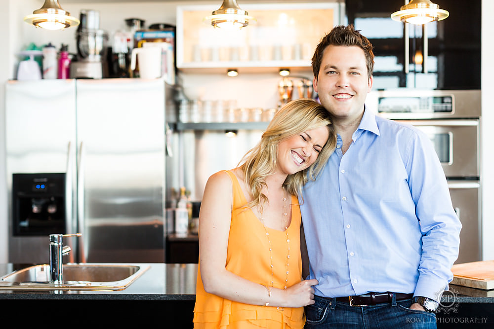 toronto couple at home engagement session