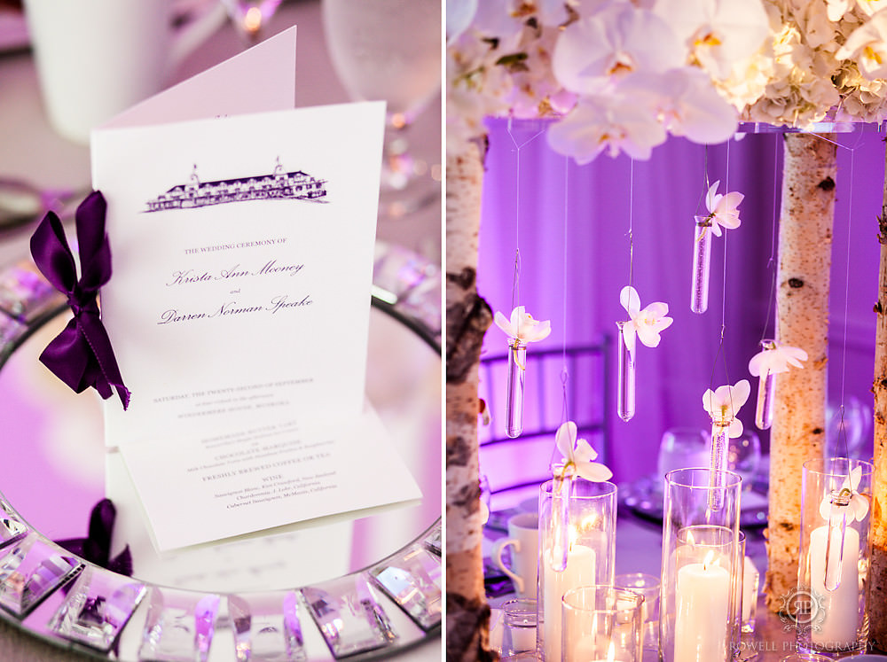 pruple wedding decor muskoka wedding photos