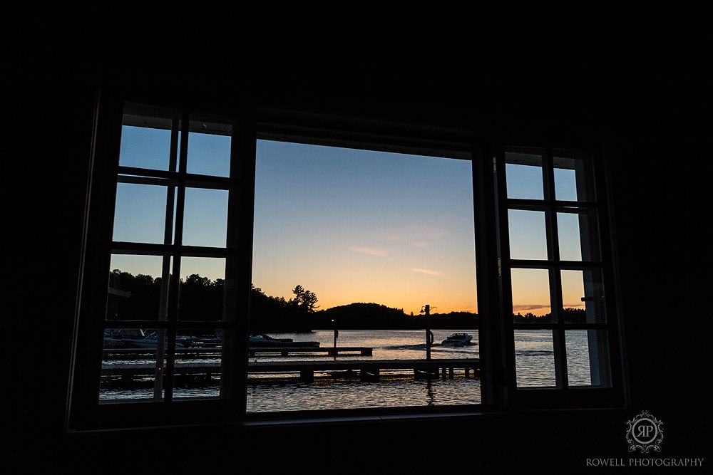 sun setting on lake muskoka