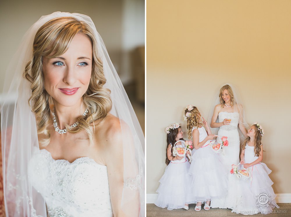 bride with flower girls