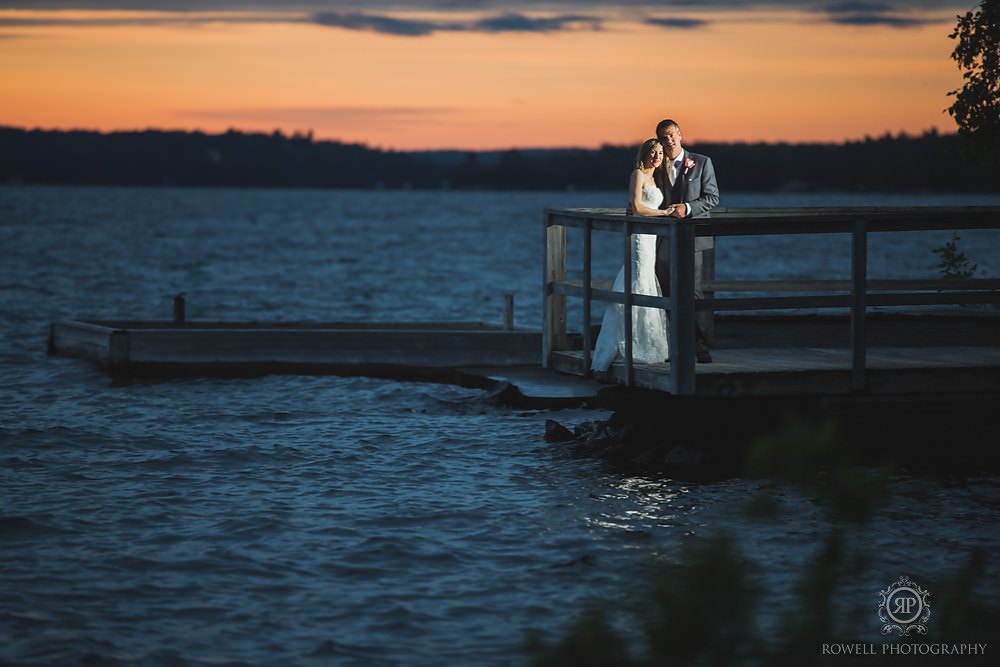 sunset wedding photos muskoksa canada