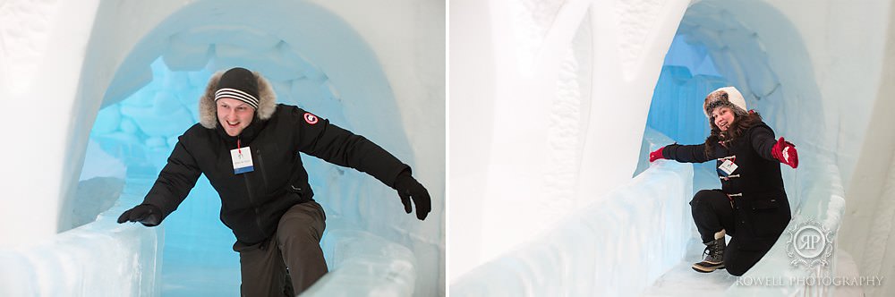 Ice slide at the Hotel de glace quebec city