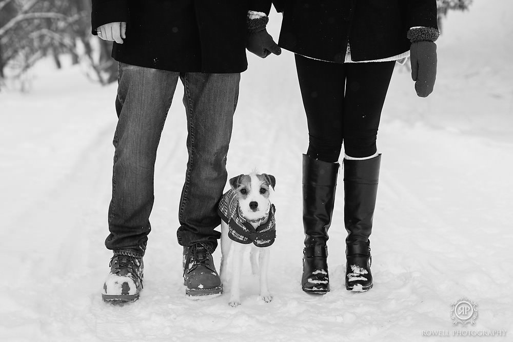 muskoka pre-wedding engagement winter photos