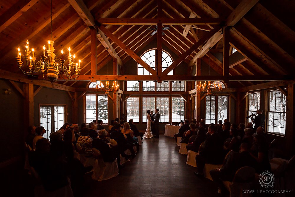 wedding ceremony at trillium resort muskoka