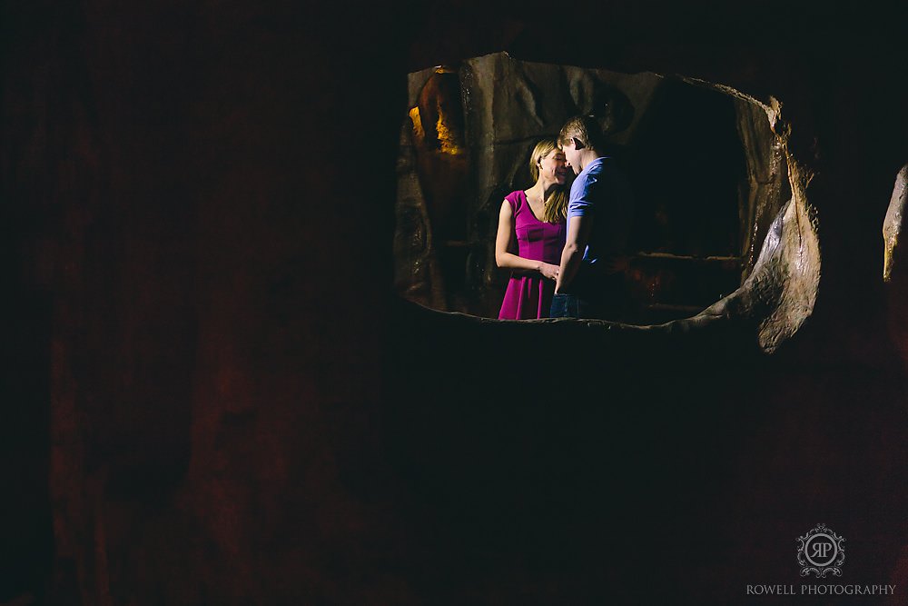 engagement session at royal ontario musem bat cave