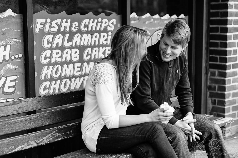 romantic black and white toornto engagement