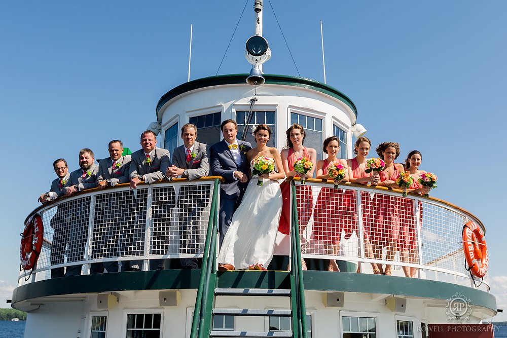 bridal party on winnona 2 muskoka