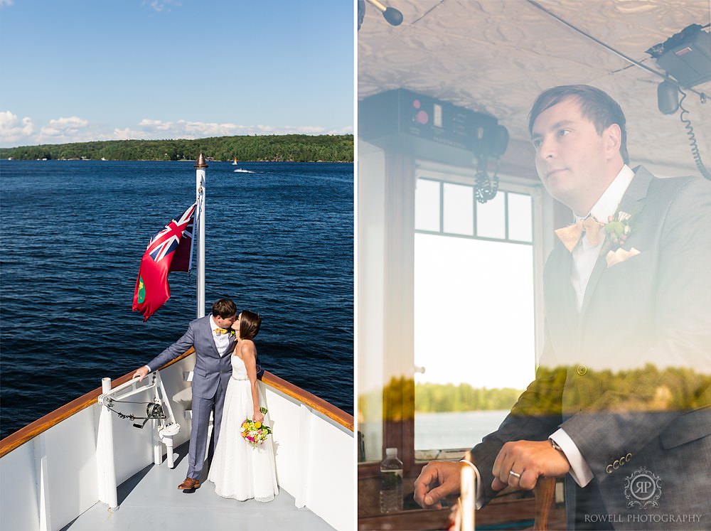 wedding on a boat muskoka