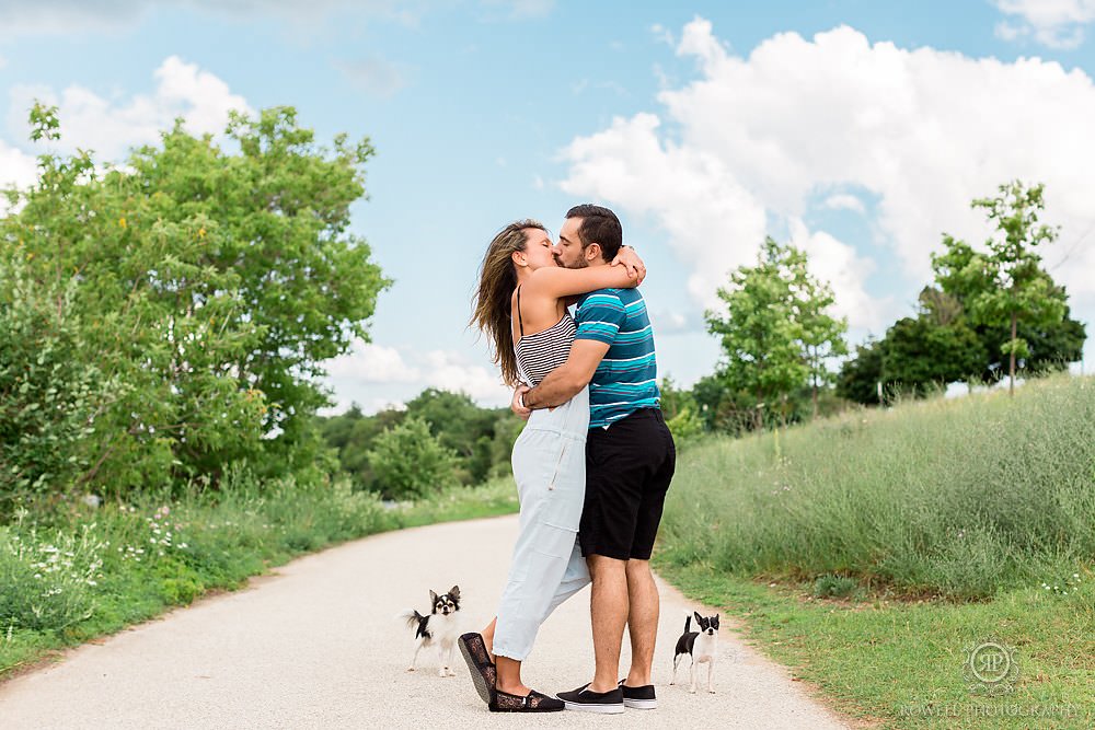 barrie engagement session photography with dogs