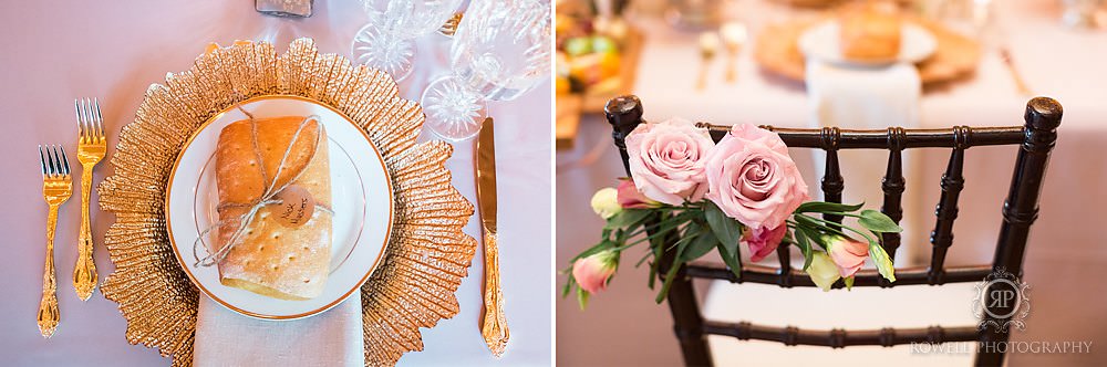 gold and pink wedding decor