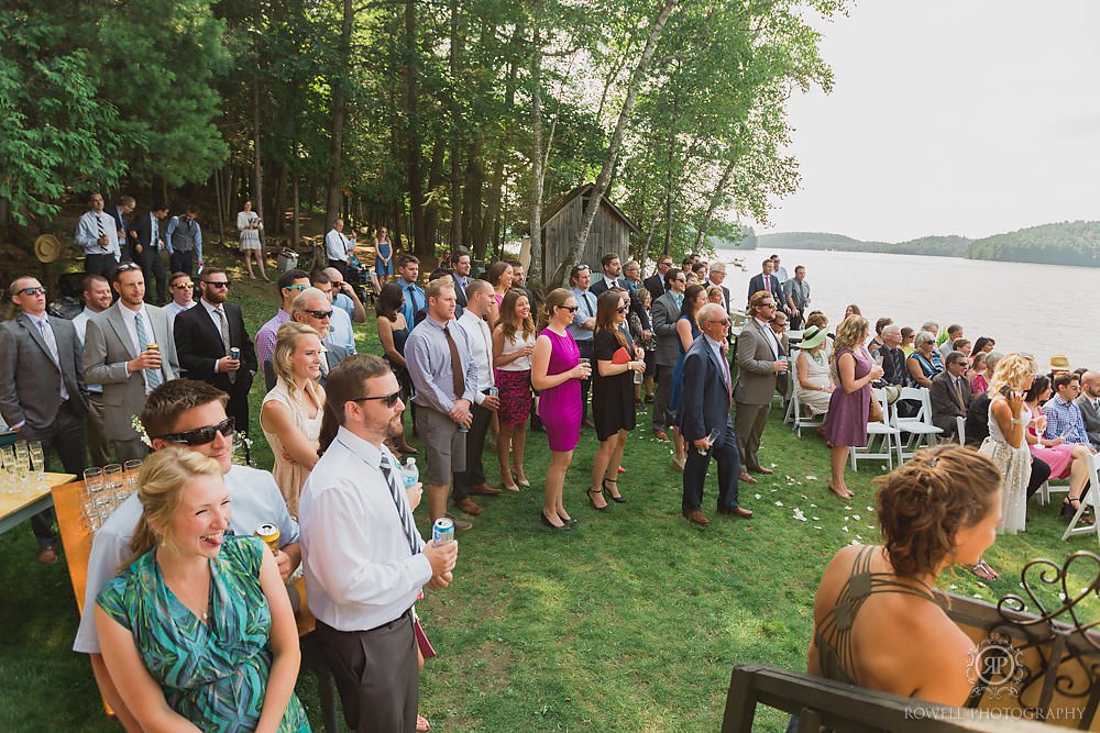 guests at casual muskoka cottage wedding