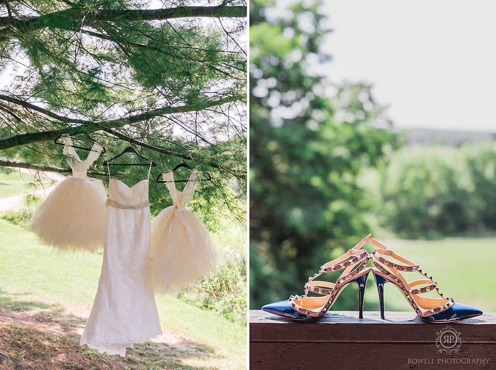 Muskoka wedding dress hanging