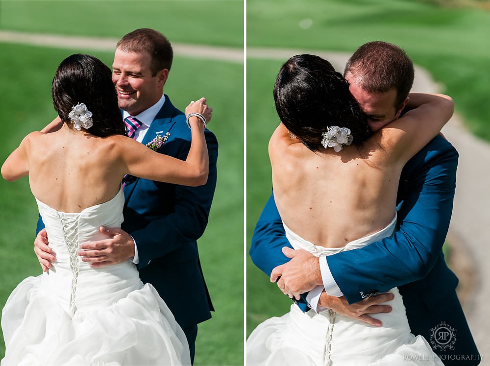 emotional first look at tangle creek barrie wedding