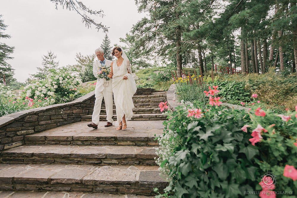 walking down the aisle at llanlar wedding canada