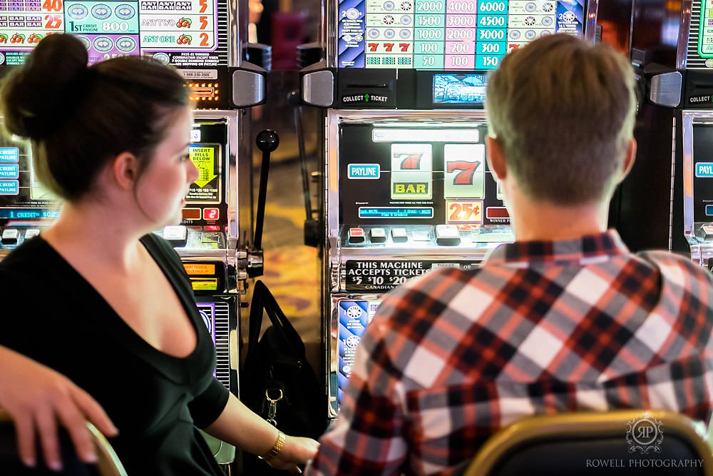 casino themed engagement session niagara falls