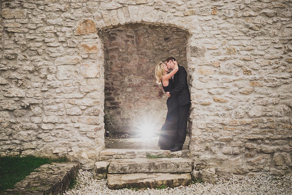 engagement session at rockwood ruins ontario