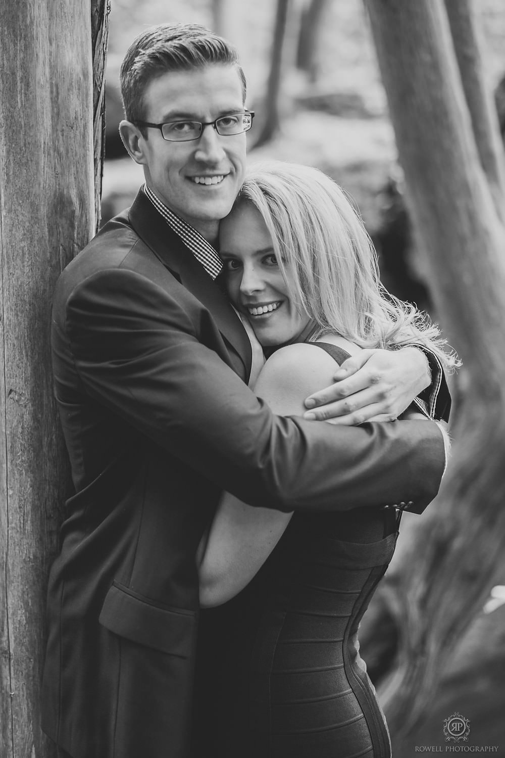 romantic black and white engagement photography