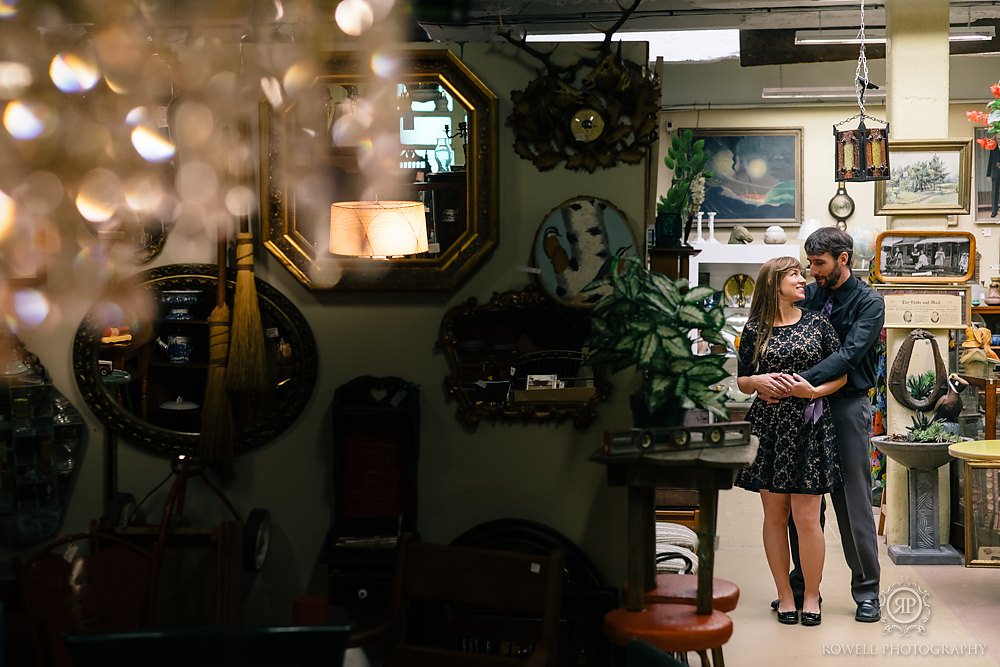 antique shop engagement session