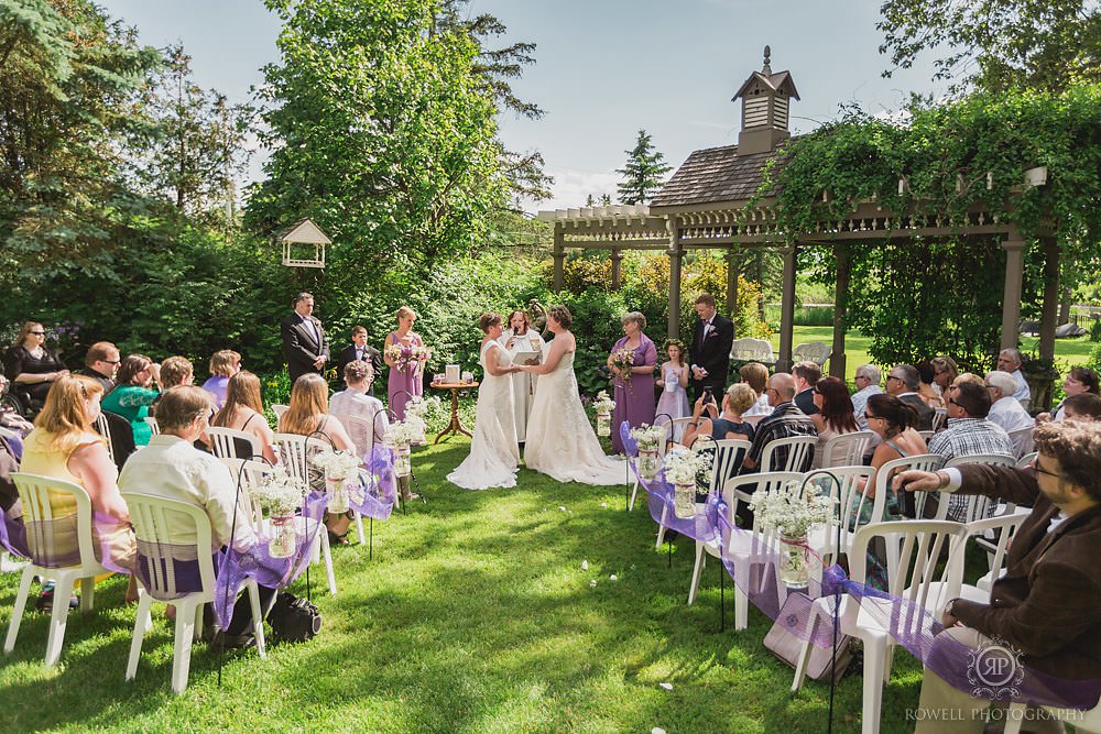 Canadian lesbian outdoor wedding ceremony