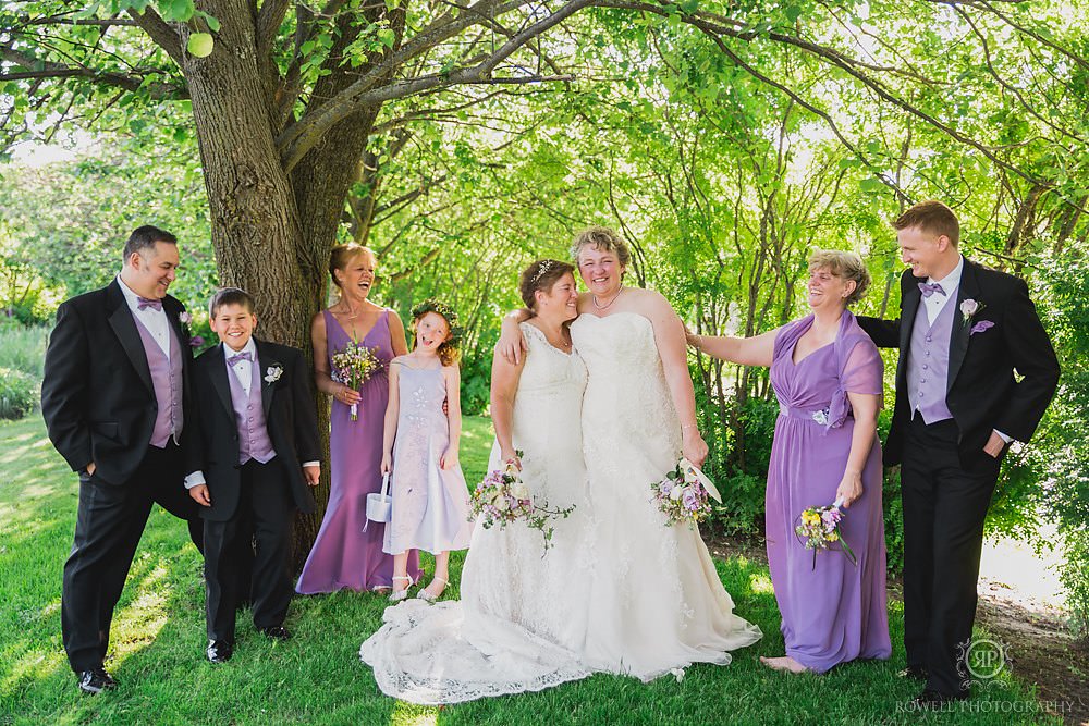 bridal party portraits at mrs mitchells, ontario