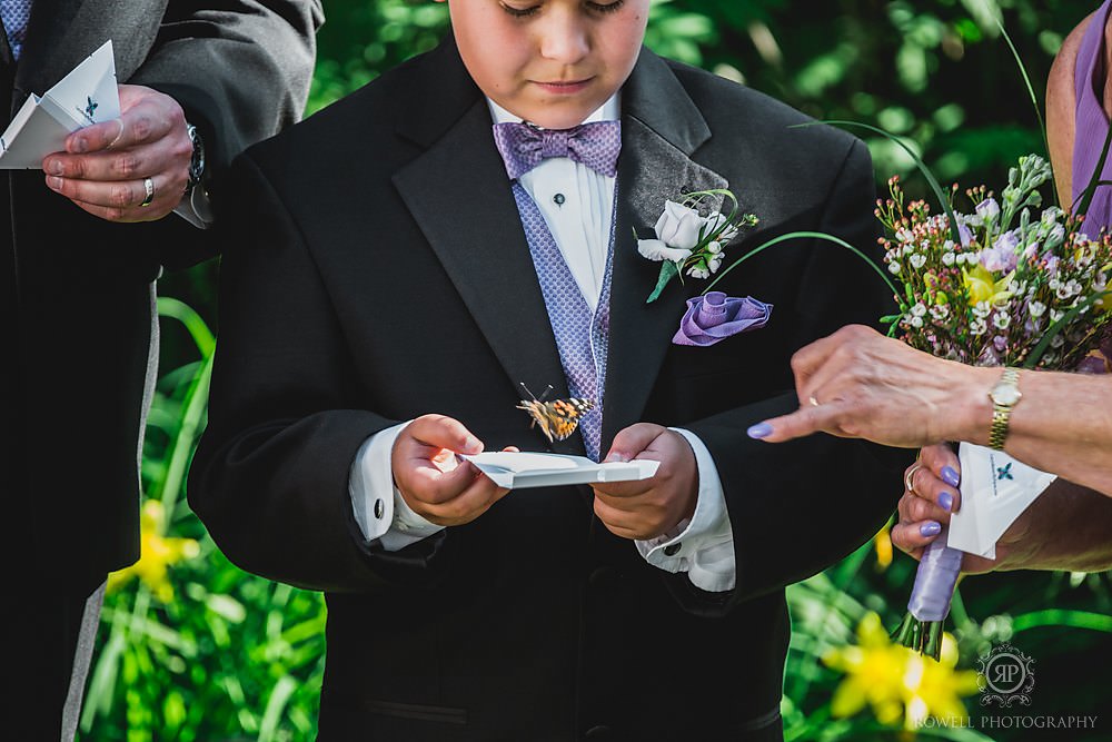 butterflies at spring garden wedding canada