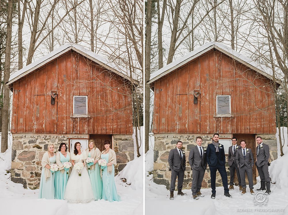 Winter wedding barn photos canada