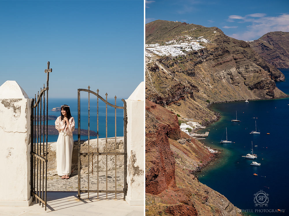 romantic santorini wedding and engagement photography