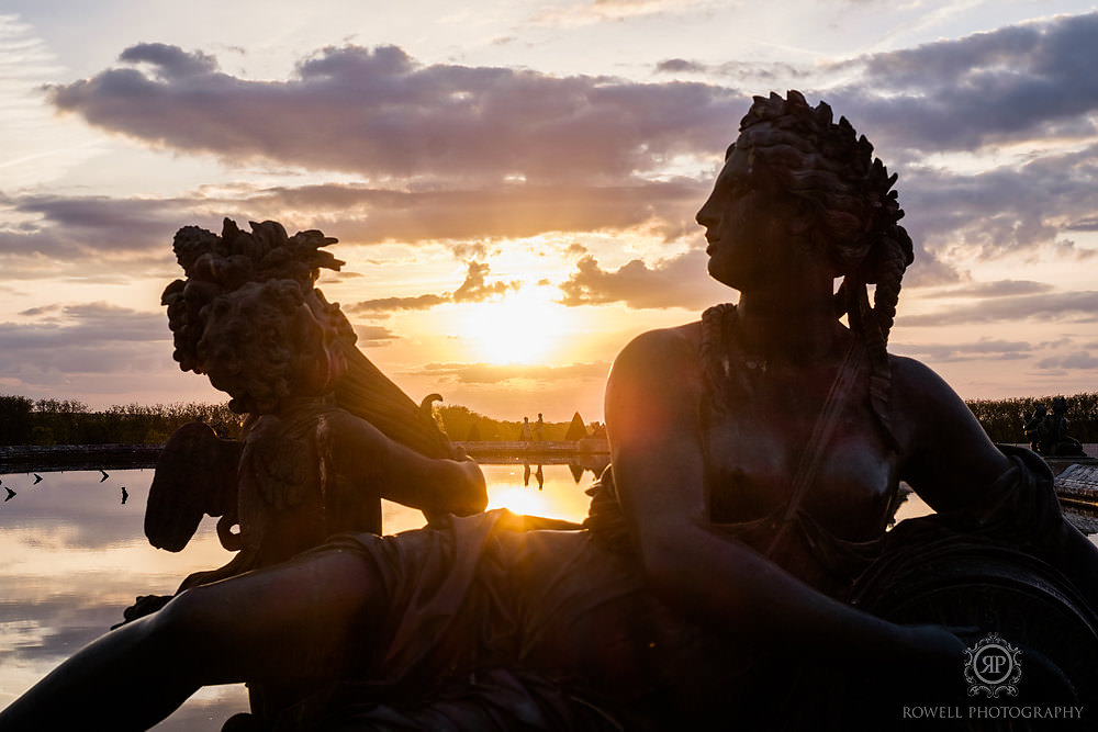 Paris Versailles Photography statues at sunset