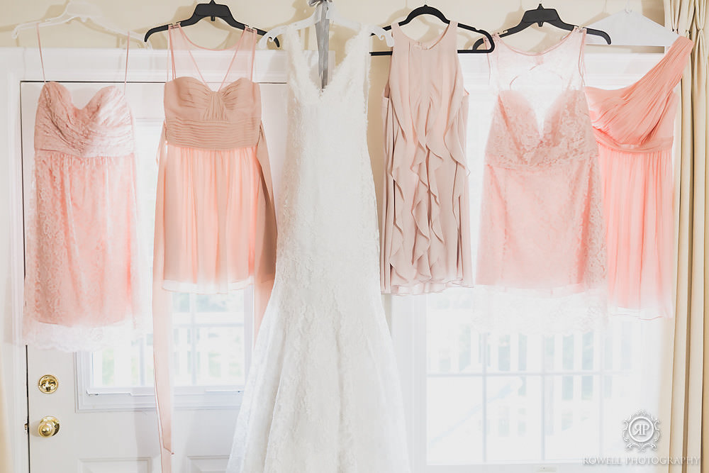 soft pink bridesmaids dresses muskoka wedding