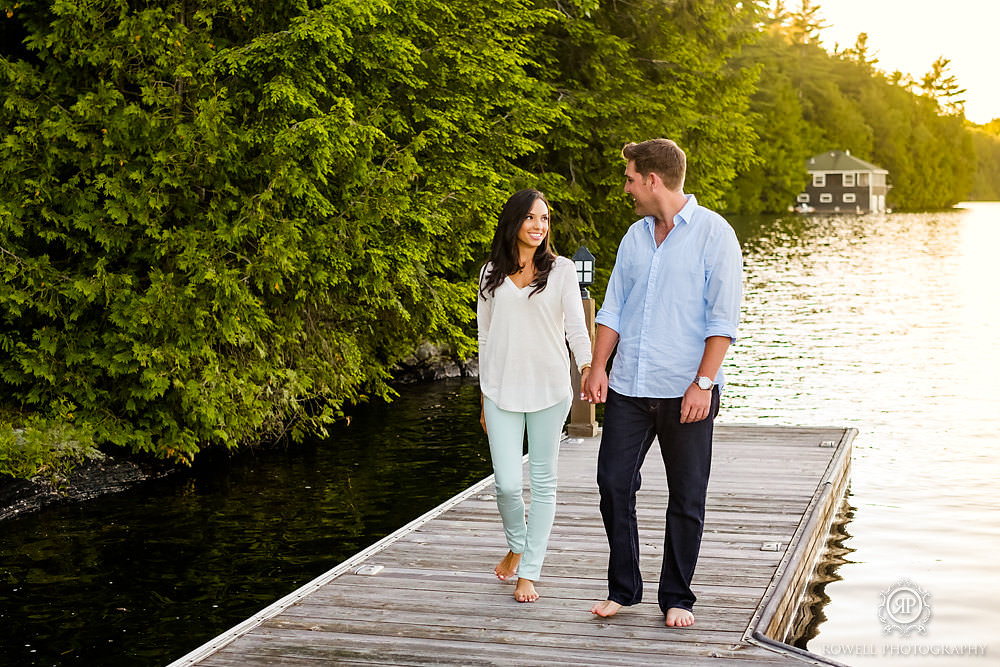 romantic sunset muskoka engagement photo session