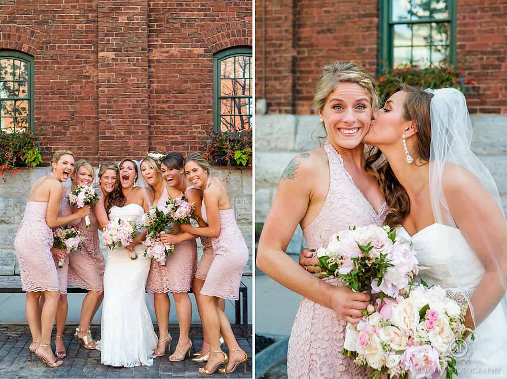 fun bridal part photos toronto distillery wedding