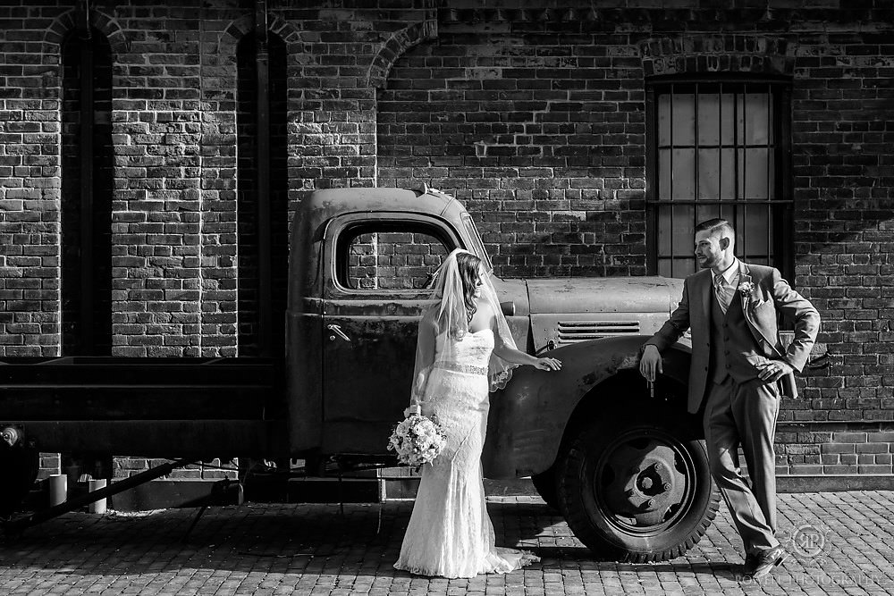 toronto distillery black and white wedding photography