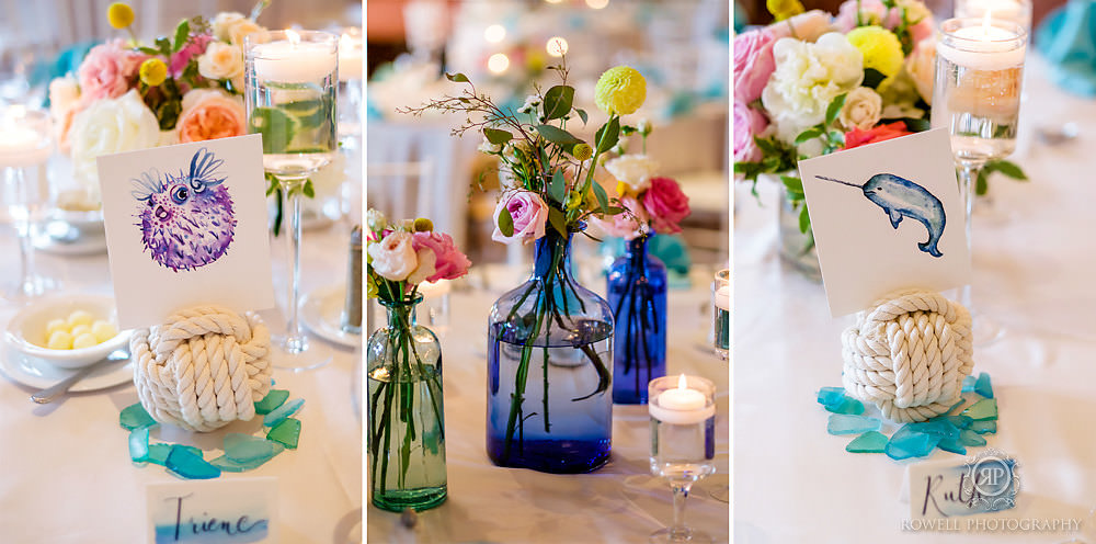 colorful weddingtable top decor muskoka