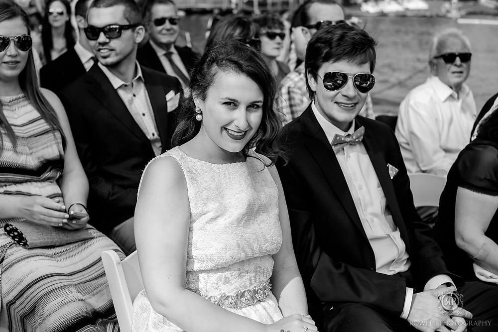 couples at muskoka beach wedding