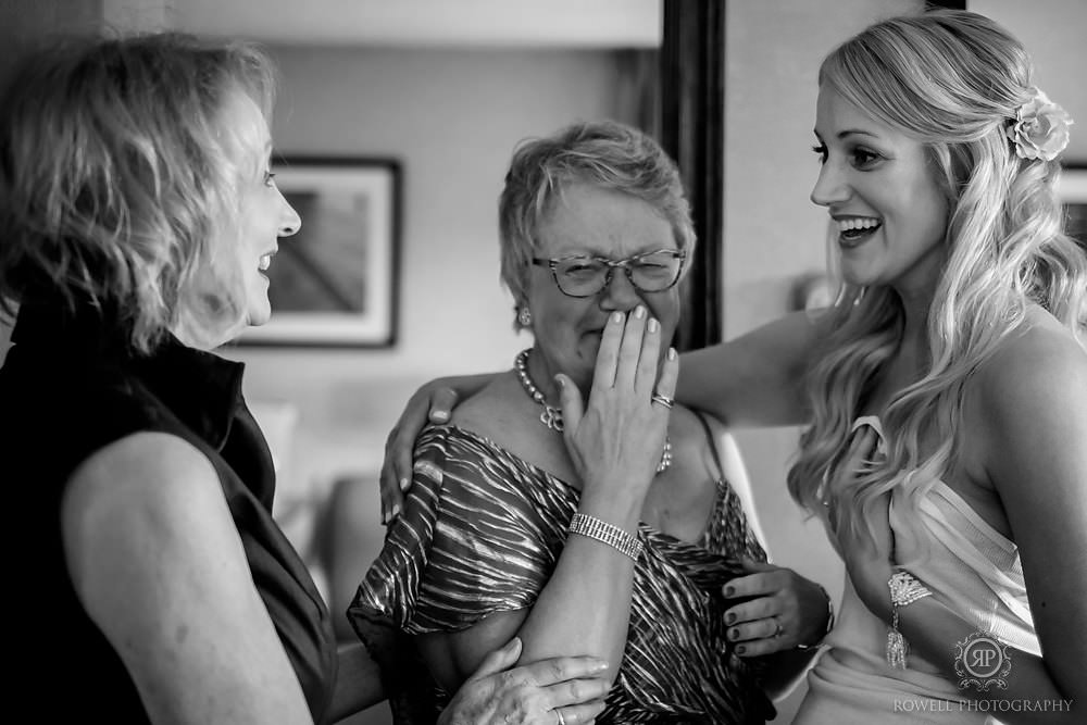 emotional mother of the groom at muskoka wedding