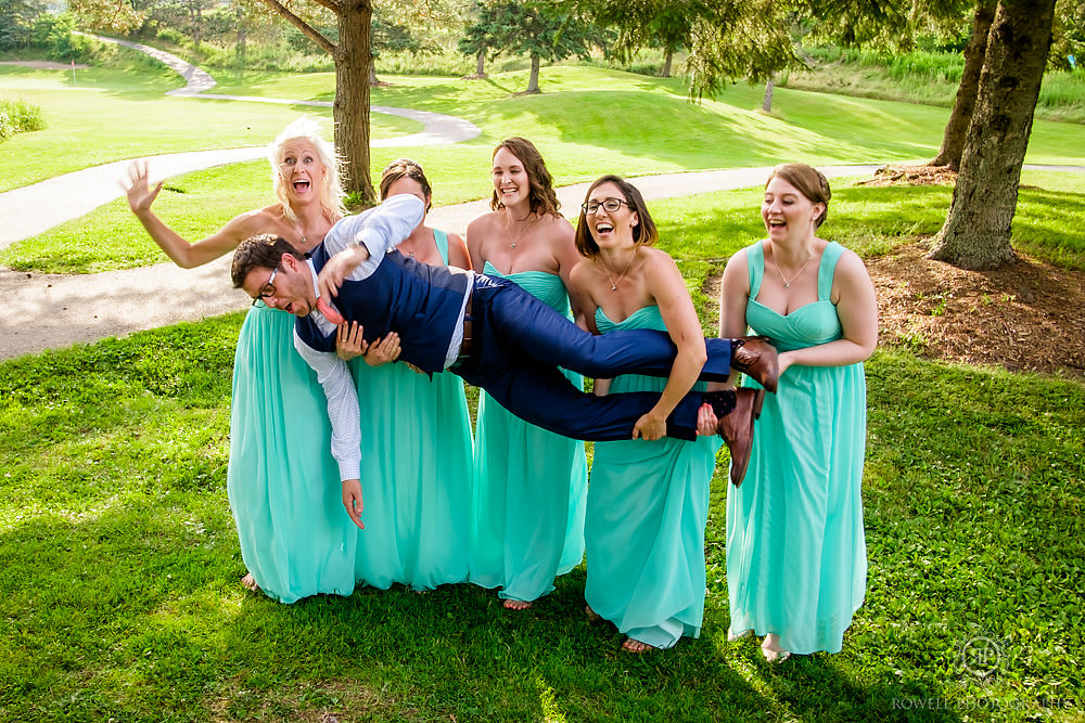 fun bridal party photos muskoka