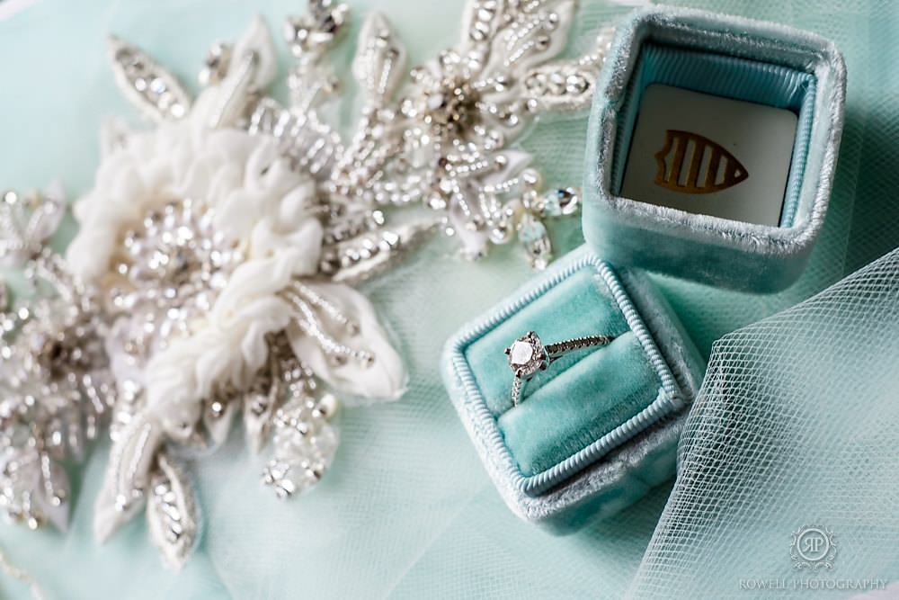 light blue wedding ring box