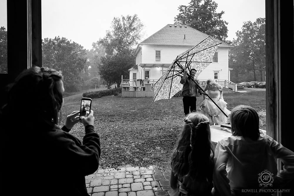 candid rainy wedding day photos