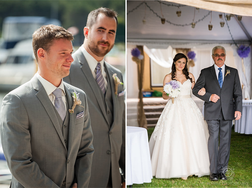 emotional groom at cottage wedding canada