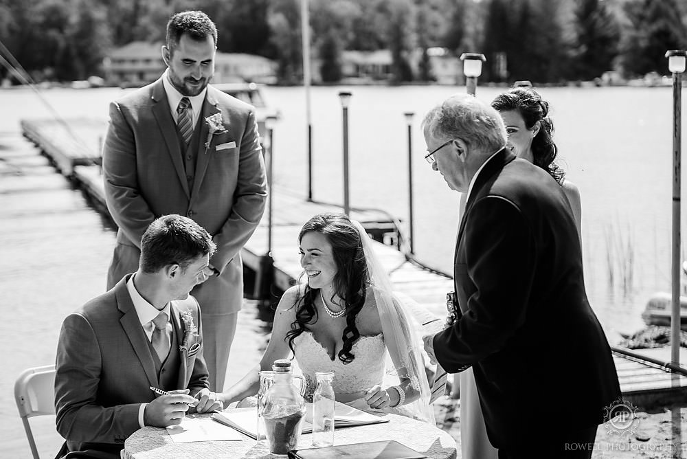 signing the wedding register canada